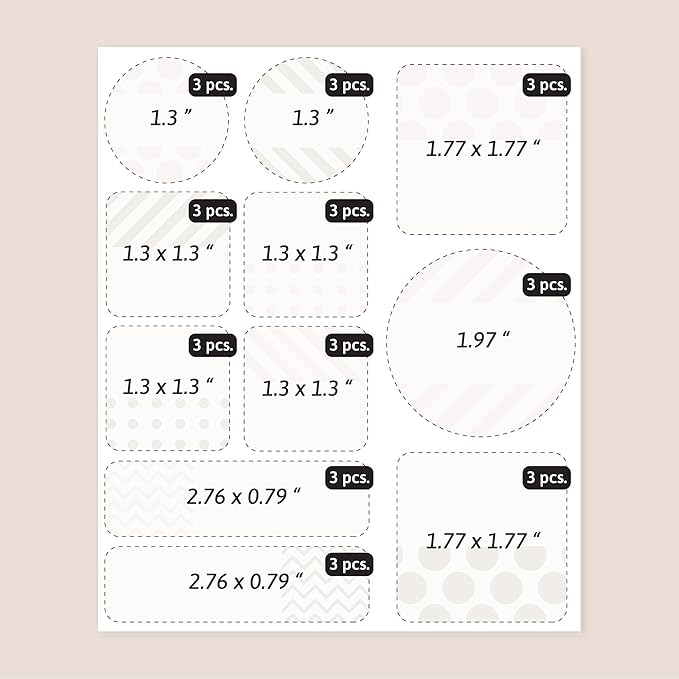 Large Name Labels for Kids (33) - Custom Stickers for Daycare and School Supplies - Durable, Waterproof Stickers for Water Bottles, Lunch Boxes, and More with Unique Designs - Pattern 1