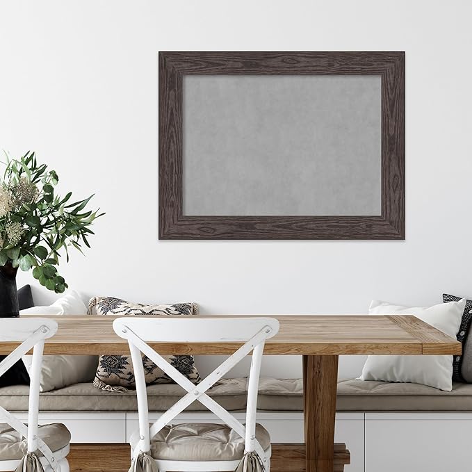 Amanti Art Black Framed Magnetic Board 26x34 Medium Vision Board for use with Magnets, 100% Metal Sheet to Display Items as Office Decor or for Home Organization in mudroom, Kitchen or Kids Room