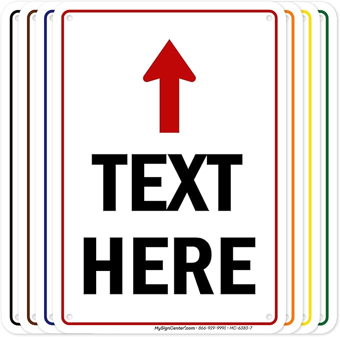 My Sign Center Custom Arrow,7x10 Inches, Aluminum, Up Arrow, Professional Style, Contour Color, Directional Sign