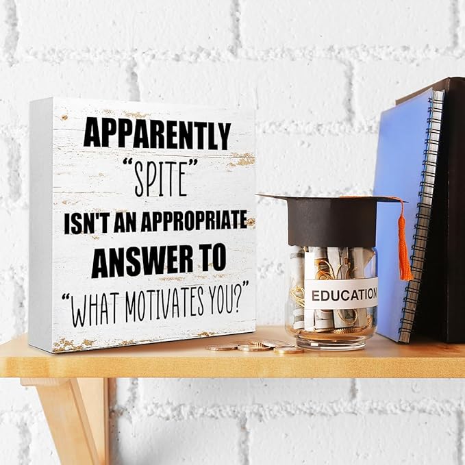 Office Wooden Box Sign Spite Isn't An Appropriate Answer 5x5x1 INCH Sign, Emotional Intelligence Decor, Workplace Harmony Wall Art