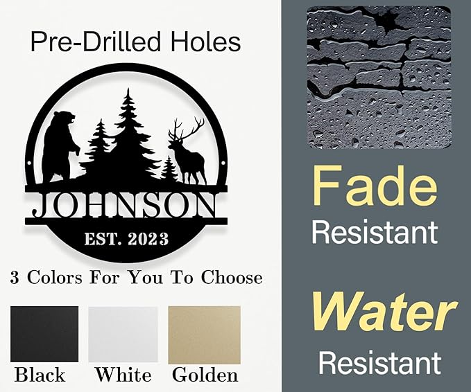 Personalized Metal Signs for Outdoor, Personalized Family Name Sign, Custom Signs, Custom Metal Name Sign, Last Name Sign,Christmas Gifts