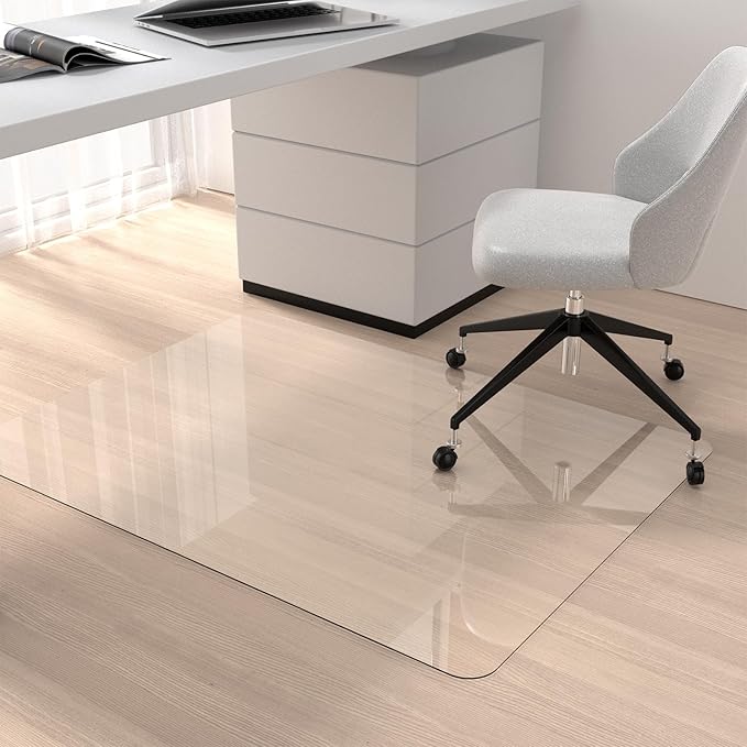 Placoot 48" x 36" Office Chair Mat for Carpeted Floors, 10 pounds Heavy Duty Crystal Clear Desk Chair Mat, Can be Used on Carpet or Hard Floor