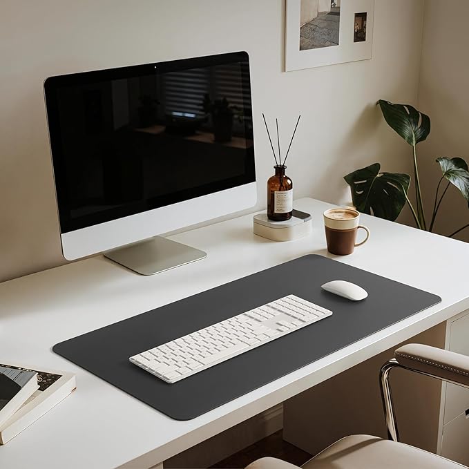 Jotsome Leather Desk Pad Mat, Non-Slip Desk Blotter Pad - Desk Protector for Office, Home, Laptop, and Desktop, Gift for The Holidays (Black, 34" x 17")
