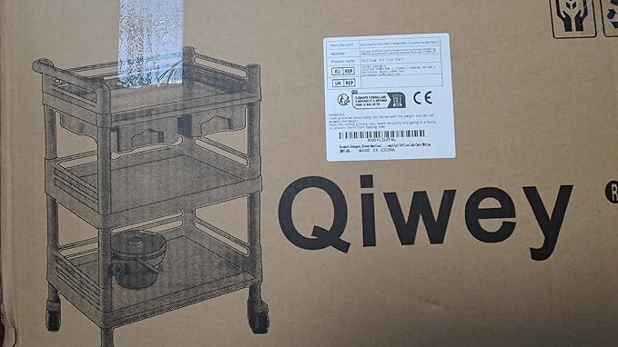 Rolling Utility Cart,Qiwey Medical Utility Cart with Drawers,3-Tier Esthetician Cart with Wheelsfor Beauty Salon SPA Commercial Hospital Office Lab Cart White