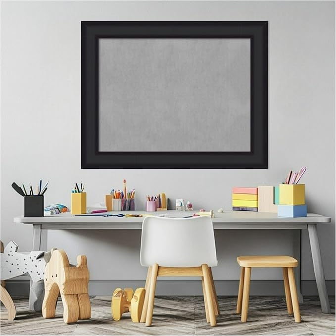 Amanti Art Black Framed Magnetic Board 23x29 Medium Vision Board for use with Magnets, 100% Metal Sheet to Display Items as Office Decor or for Home Organization in mudroom, Kitchen or Kids Room