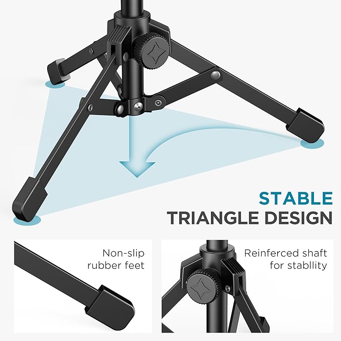 InnoGear Webcam Tripod, Extendable Webcam Stand for Desk Camera Stand Mount with Phone Holder for Webcam C922 C930e C920S C920 C615 C960 C920x BRIO 4K NexiGo N60, Right Light, GoPro with 1/4" Thread