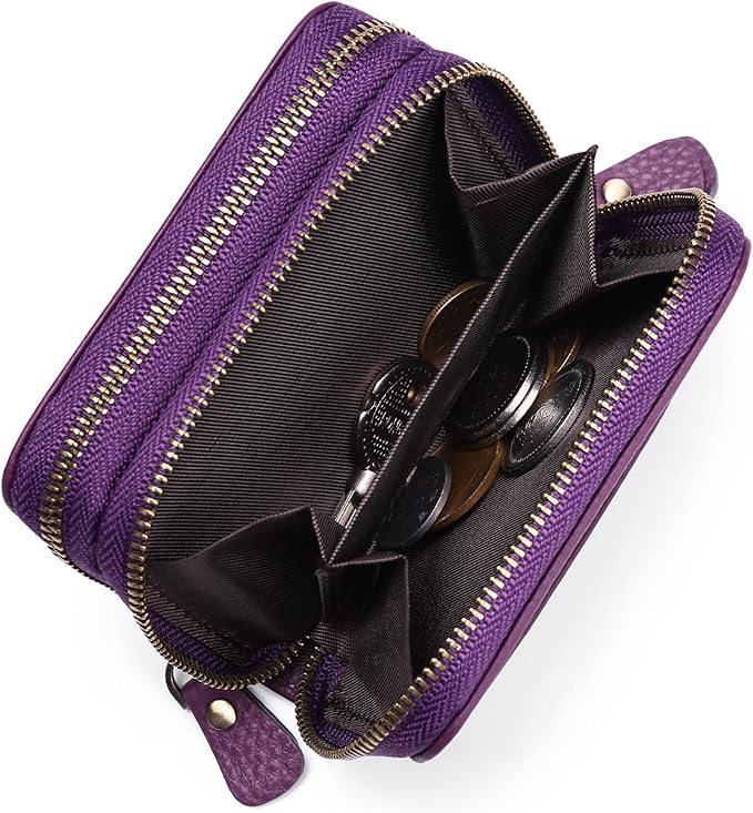 GOIACII Small Genuine Leather Wallet for Women, RFID Blocking Credit Card Holder Wallet