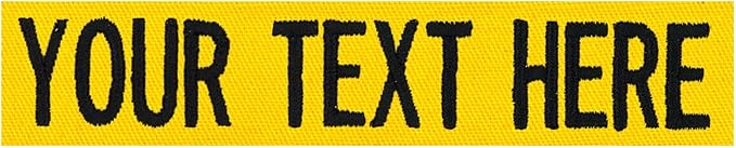 Custom Uniform Name Tapes Solid Colors. Yellow Fabric, 5 Inch Sew on
