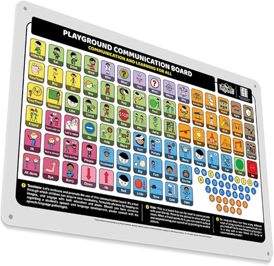 Outdoor Rated Plastic School Playground Communication Board - Weather-Proof Inclusive Communication Aid for Autism & Inclusive Play