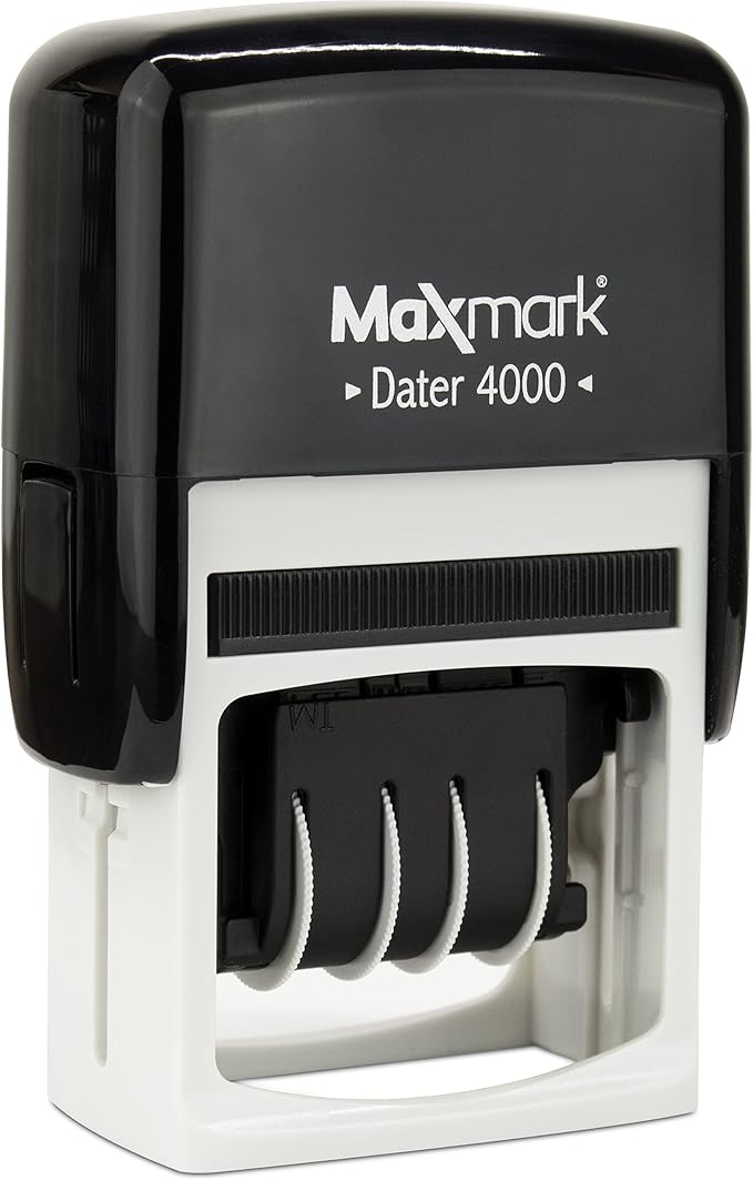 MaxMark Dater 4000 Self Inking Date Stamp - Purple
