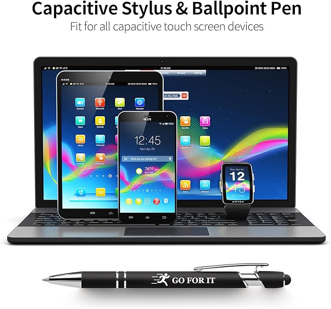 Vebermo 15 Pack Motivational Pen Set - Inspirational Quotes Retractable Ballpoint Pens for Office School Supplies, Encouragement Gifts for Women Men, Multicolor