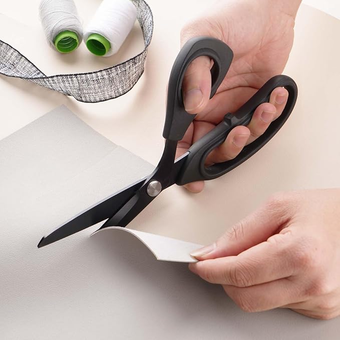Zicolu Premium Proseries Sewing Fabric Scissors Bundle (10"/9"/6"), Black Office Scissors All Purpose, Sharp Titanium Coated Blade, Comfort Grip Soft Handles for Diy Craft, Paper, Art, School, Home