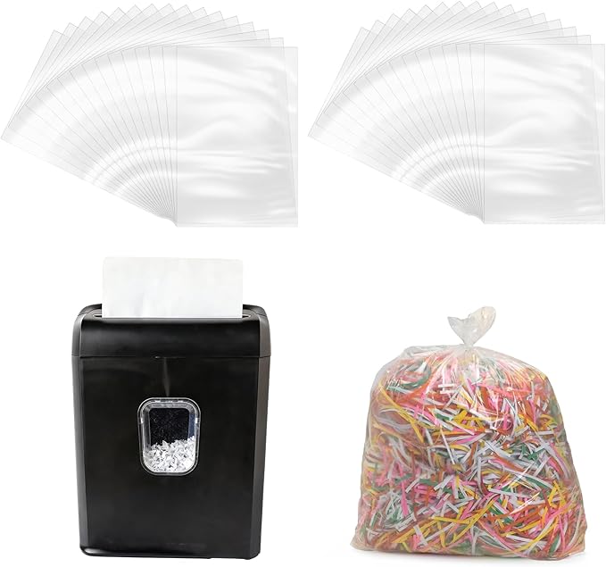 YooNotee 200 Pcs Shredder Bags Large Gallon Size Paper Shredder Bags for Home Office Paper Trash Shredded Materials(23.62 x 15.75 Inches)