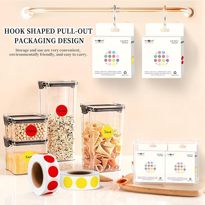 PARLAIM 2 Rolls 2000PCS 3/4" Round Circle Color-Code Dot Stickers,2 Color Style Colorful Coding Label Sticker for Home Office Classroom(Red+Yellow)