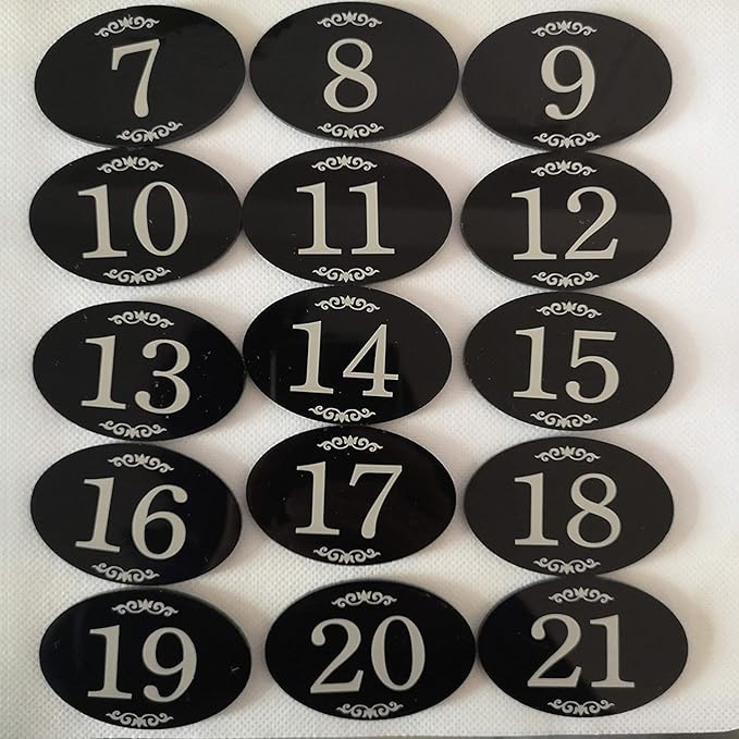 StayMax Locker Number Signs Door Sign with Self-Adhesive Tape Number Black (26-50)