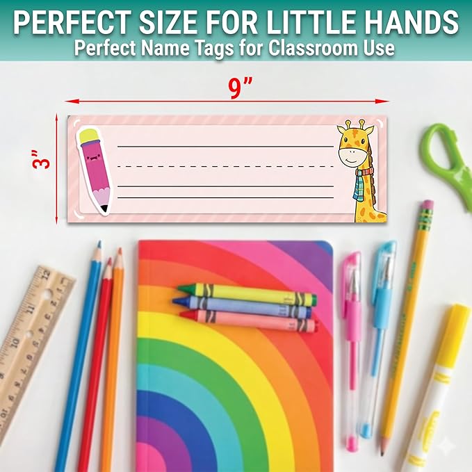 36PCS Desk Name Tags for Classroom – Student Name Plates for Classroom, Kindergarten & Elementary School, 9x3inch Chalkboard Name Tags for Teachers, Desks, Lockers & School Supplies (Style01)