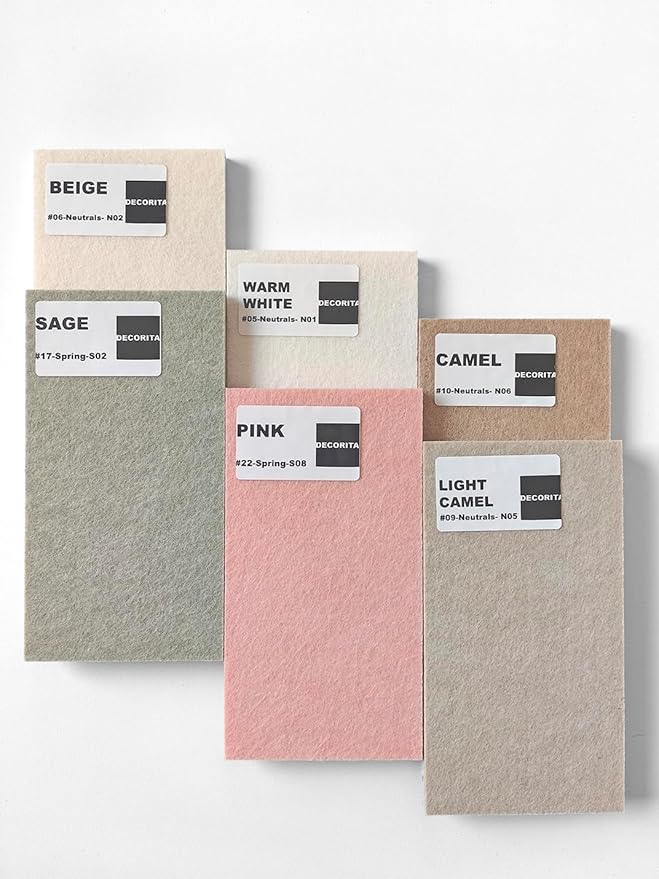 DECORITA Felt Wall Tiles | Large Cork Board Alternative | Aesthetic Felt Bulletin Board for Office, Home & Classroom | Large Cork Boards for Walls Pinboard (12-Pack) | Pink