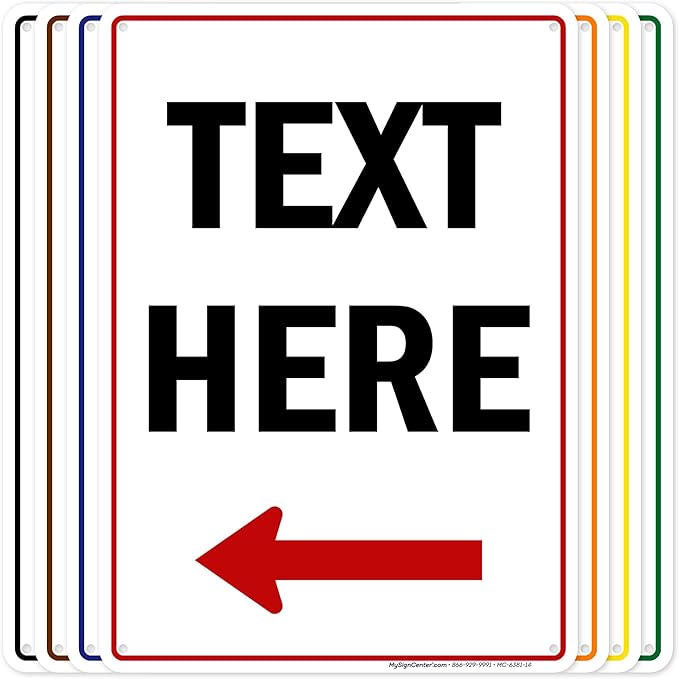 My Sign Center Custom Arrow,10x14 Inches, Silver Aluminum, Minimalist Style, Directional Sign