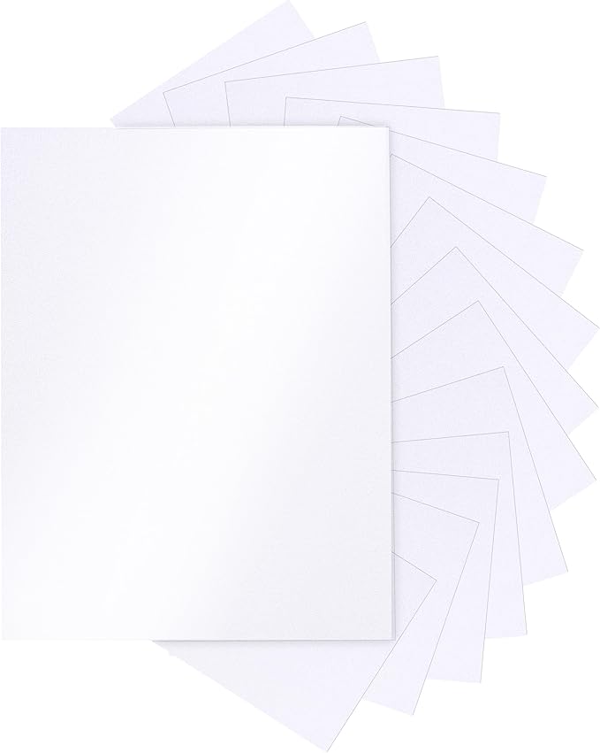 Silunkia 120 Sheets White Shimmer Cardstock 8.5 x 11 Heavyweight Paper, 250gsm/92lb Thick Card Stock Printer Paper for Making Cards, Greeting Cards, School Crafts, Wedding Invitations, Menus