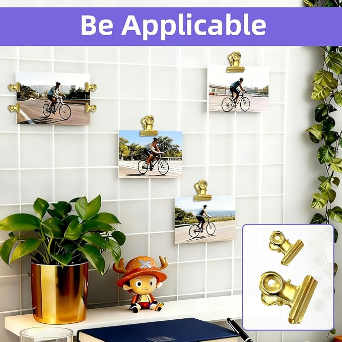 505 Pcs Push Pins Set 5 Style Thumb Tacks Decorative Push Pins Gold Metal Thumb Tacks for Cork Board Map Office Accessories with Metal Binder Paper Clips