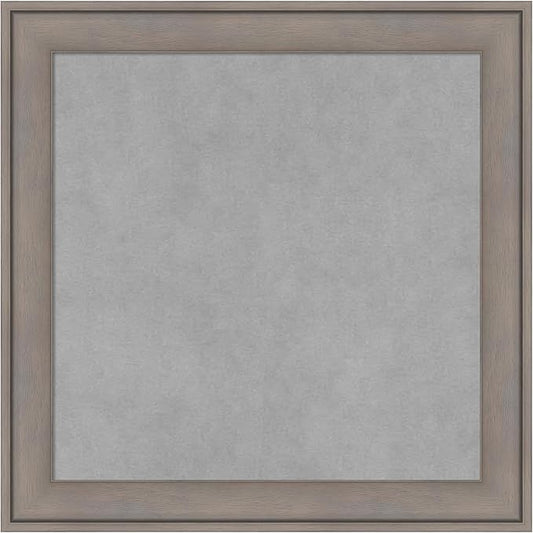Amanti Art Grey Framed Magnetic Board 19x19 Small Vision Board for use with Magnets, 100% Metal Sheet to Display Items as Office Decor or for Home Organization in mudroom, Kitchen or Kids Room