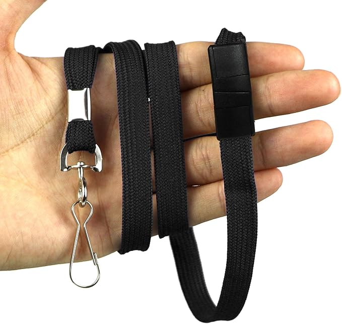 Ollain 25 Pack Breakaway Lanyard with J-Hook Bulk Flat Lanyards for Name tag ID Badges