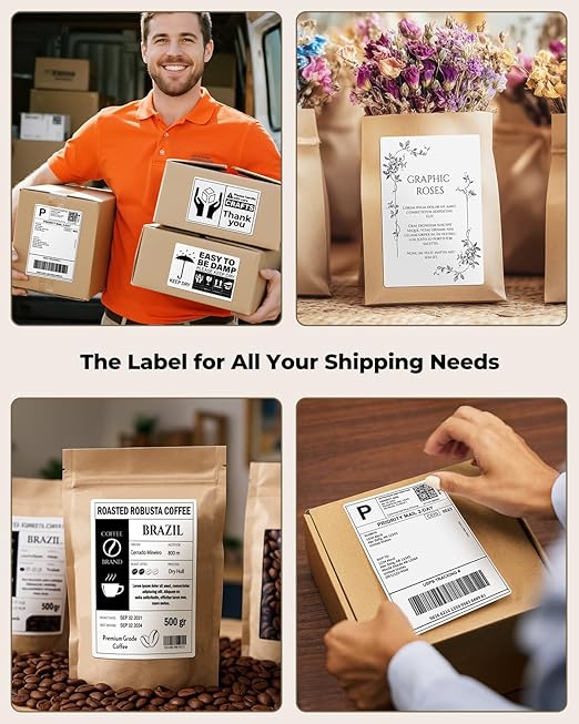 MUNBYN 4"x6" Direct Thermal Printer Label, Shipping Labels Compatible with Rollo, Jadens, Nelko, DYMO 4XL 1744907,1755120, 220 Sheets/Roll
