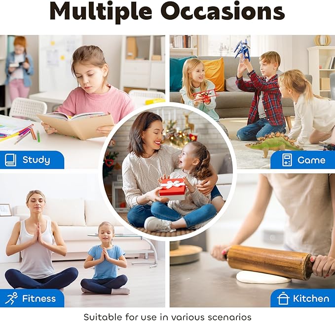 Visual Timer for Kids 60-Minute Countdown Timer with Optional Alarm, Focus Tool for ADHD & Autism, Time Management for Homework, Chores, Office, Kitchen, Teaching & Study Routines (Black Blue)