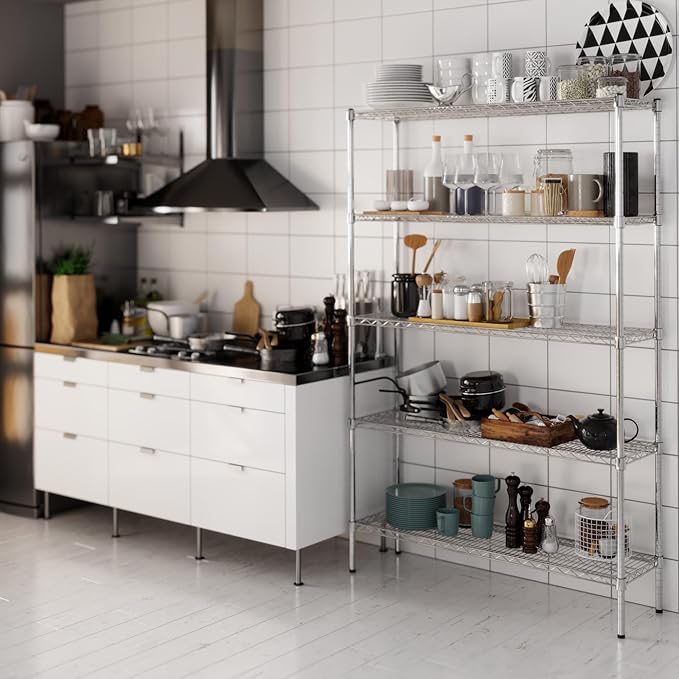 Regal Altair 14" Deep x 48" Wide x 74" Height Wire Shelving Kit | 5-Tier | NSF Commercial Storage Rack Unit