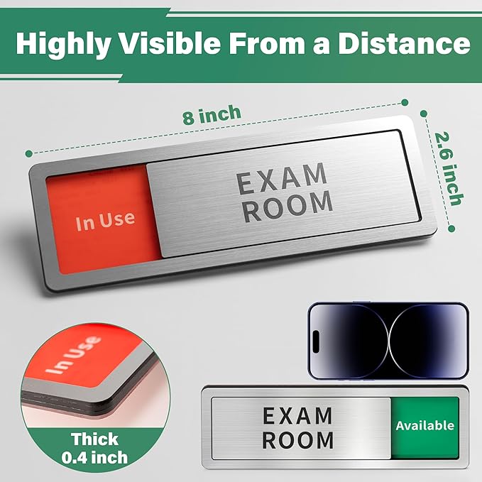 Exam Room Door Sign,Do Not Disturb- In Use/Available Slider Signs for Offices & Hospitals,Counseling Centers,In Session Door Sign for Therapists
