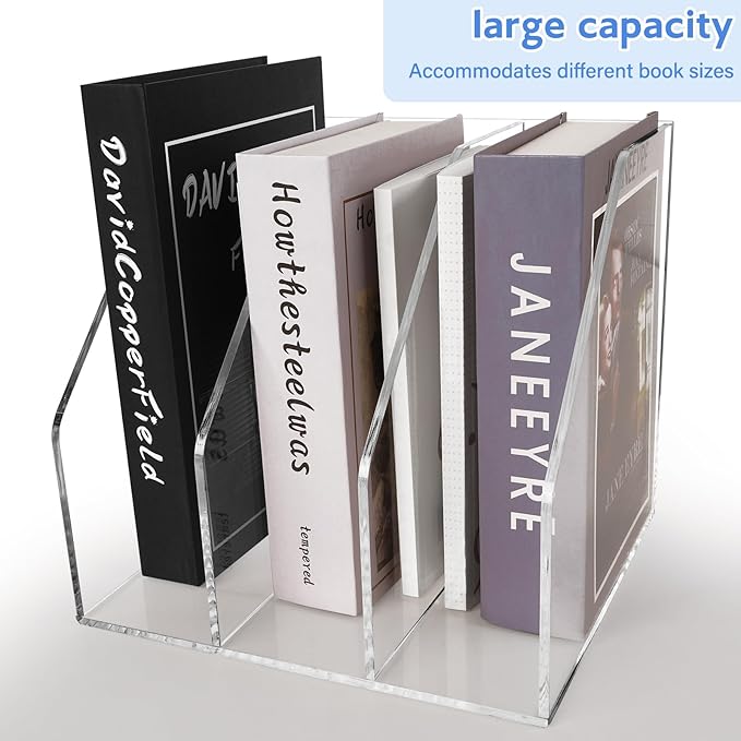 WYFHLPMMA Acrylic Paper Tray Stackable Letter Organizers, Clear Paper Tray Desk Organizer, 3-Tier, Desk A4 File Holder for Office Document Desktop File Tray-2pack