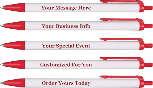 RevMark Personalized Ballpoint Pen, Custom Printed Name, Business or Event Information, Timeless Advertising, USA Made Pens, Promotional Marketing, Smooth Black Ink, Bulk Pack (Red,500 Ct.)