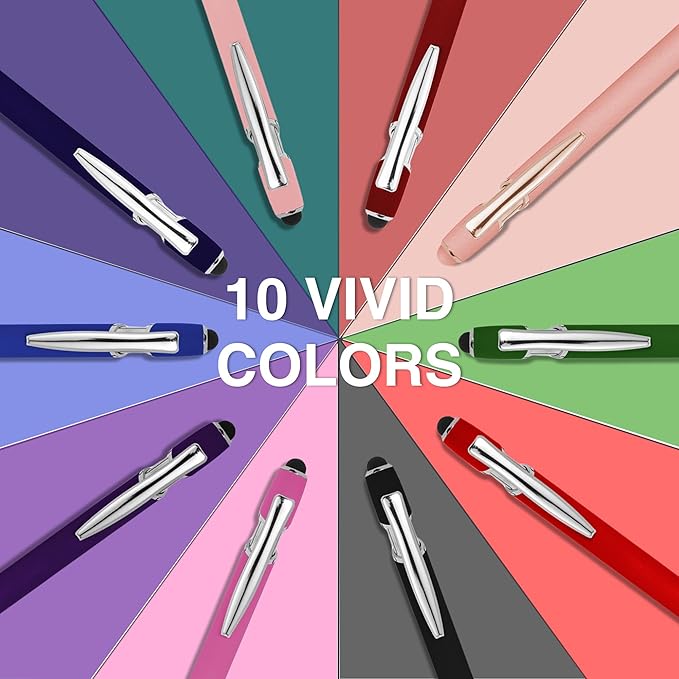 CRME Bulk Custom Pens Personalized Customized Engraved Writing Pen with Name Logo Soft Grip Ball Point Pen for Men Women Smooth Writing Black Ink for Coworkers Nurse Office Supplies Purple