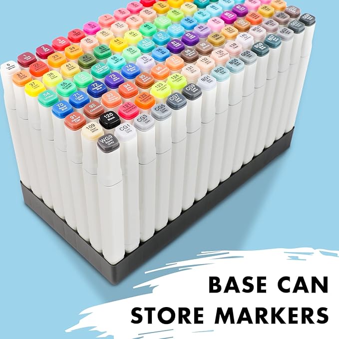 Buecs Alcohol Markers: Double Tipped Art Marker, 120 Count, suitable for Adults Artists Painting, Coloring Drawing Sketching, Multicolor