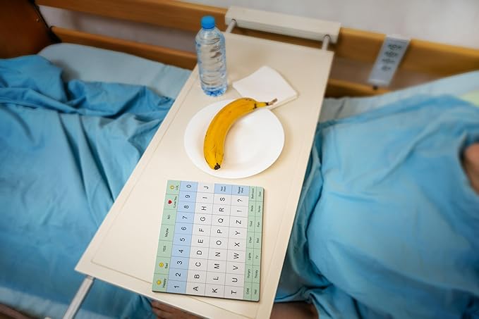 Communication Board For Adults- Non-Slip, Portable Letter Chart for Non-Verbal, Stroke Recovery, Effective Visual Aids for Non-Speaking Patients, Pain Scale, QWERTY or ABC (ABC)