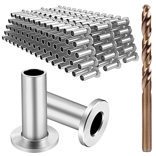 BLIKA 200 Pack Stainless Steel Protector Sleeves for 1/8" 5/32" or 3/16" Deck Cable Railing, for Wood/Composite Posts, T316 Marine Grade, Cable Railing Protector Sleeves