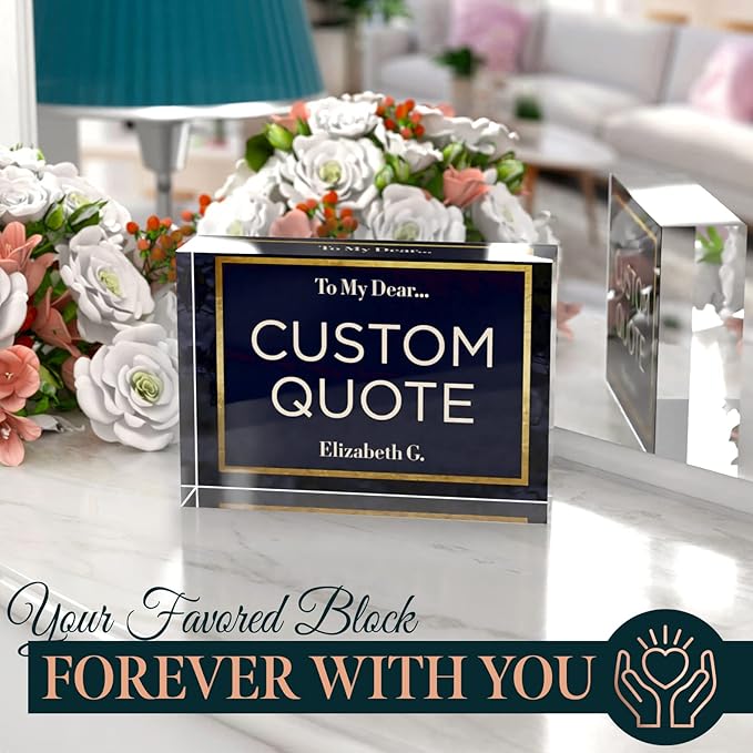 Custom Acrylic Sign Personalized, Custom Desk Name Plate, 18 Styles, (5"x7"), With Gift Box, USA Made by Acryluxe. (Folsom)