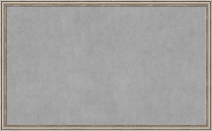 Amanti Art Silver Framed Magnetic Board 26x42 Large Vision Board for use with Magnets, 100% Metal Sheet to Display Items as Office Decor or for Home Organization in mudroom, Kitchen or Kids Room