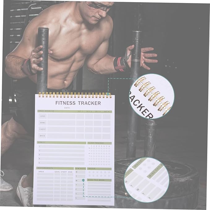 Mipcase Fitness Agenda Notebook Portable Workout Log for Daily Training and Goal Tracking Fitness Journal for Exercise Planning and Self-discipline