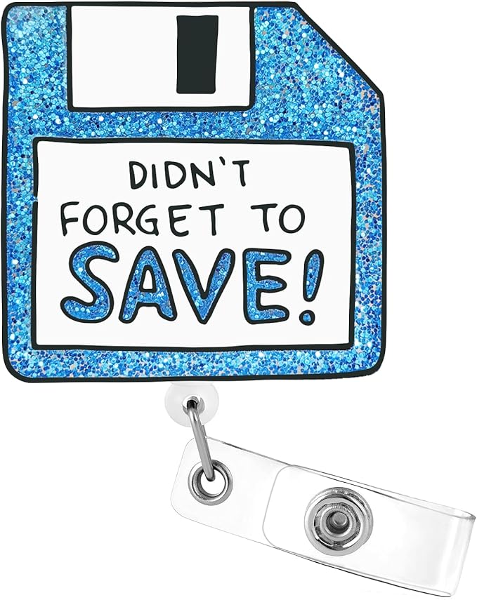 Aoryalps Dont Forget to Save Retractable Badge Reel Holder Retractable with ID Clip for Nurse Nursing Name Tag Card Nursing Student Teacher Doctor Medical Assistant Work Office Clip-Gifts for Nurse