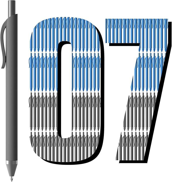 JIMMIDDA Pens Bulk, 107 Pack Ballpoint Black & Blue Ink, 1.0MM Medium Point Wholesale Retractable for Smooth Writing, Quick Drying No Bleed Journaling for Office School Supplies Home Work