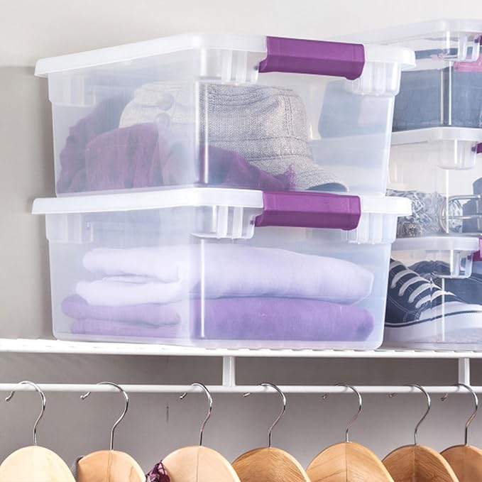 Sterilite 36-Pack 15 Quart Clearview Latch Box, Stackable Organizer Bins with Latching Lids - Clear Plastic Organization Containers for Closet, Bedroom, Shelving Units and Everyday Home Storage