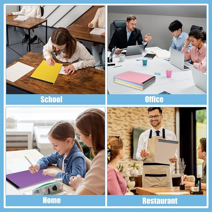 Thboxes 8 Pack Colored Legal Pads, Totally 400 Sheets Legal Pads 8 x 11.5inch College Ruled Writing Pads Wide Ruled Paper for Office, School, College, Professional