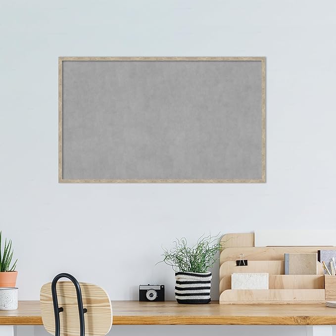 Amanti Art Silver Framed Magnetic Board 25x41 Large Vision Board for use with Magnets, 100% Metal Sheet to Display Items as Office Decor or for Home Organization in mudroom, Kitchen or Kids Room