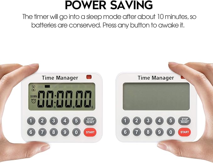 Digital Countdown Kitchen Timer - AIMILAR AY4052-2 Magnetic Count Up Down Cooking Timer with Magnet Back Loud Alarm Directly Input Hours Minutes and Seconds (2 Pack)