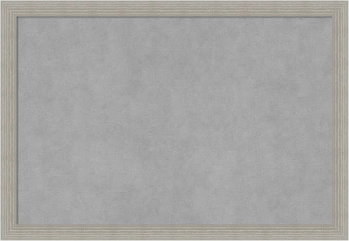 Amanti Art Grey Framed Magnetic Board 18x26 Medium Vision Board for use with Magnets, 100% Metal Sheet to Display Items as Office Decor or for Home Organization in mudroom, Kitchen or Kids Room