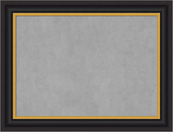 Amanti Art Black Framed Magnetic Board 26x34 Medium Vision Board for use with Magnets, 100% Metal Sheet to Display Items as Office Decor or for Home Organization in mudroom, Kitchen or Kids Room