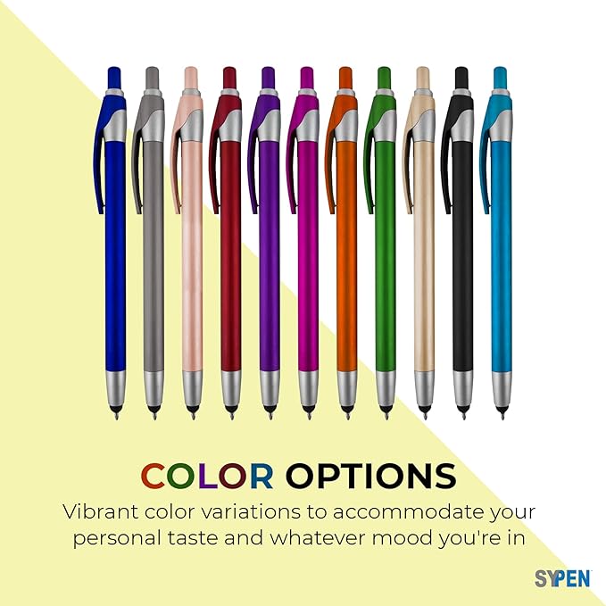 Personalized with Your Custom Logo or Text Pens-Pack of 450- for Marketing, Parties, and Events, 2 in 1 Capacitive Stylus & Ballpoint Pen Compatible with Touchscreen Devices, Black Ink, Rose Pens