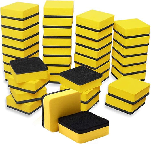 Dry Erase Erasers, 36 Pack Magnetic Whiteboard Eraser Chalkboard Eraser Dry Eraser for Classroom Office and home (Yellow)