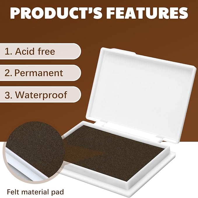 MotiMind 4 Pcs 4 Colors Archival Pigment Waterproof Ink Pad for Stamps 3.7 x 2.5 Inch Permanent Waterproof Ink Pad for Card Making, Stamping, Scrapbooking Gift